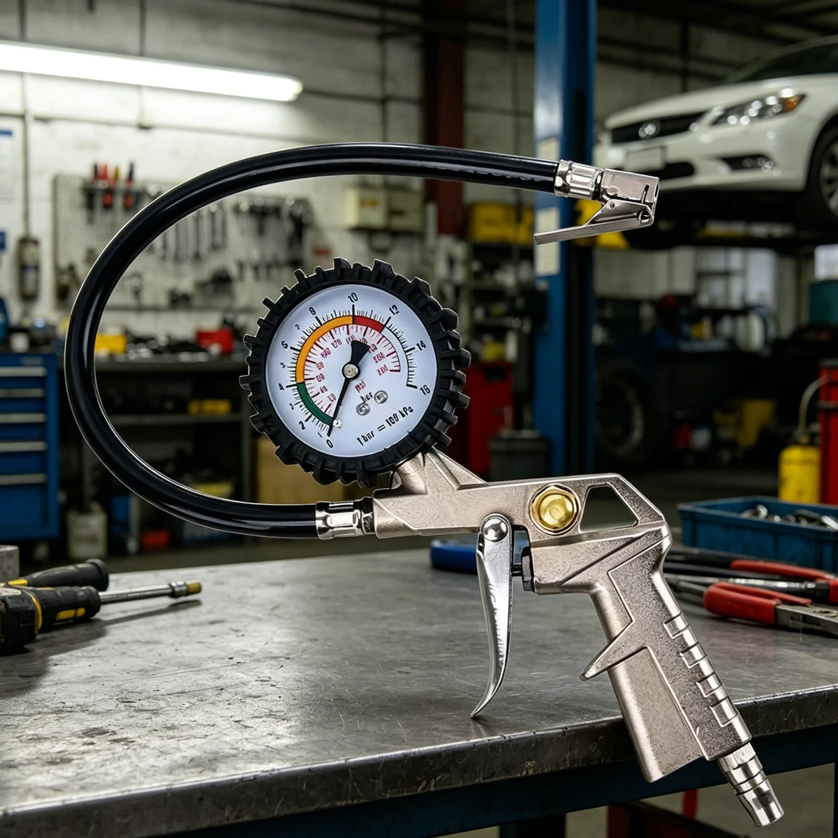 Car Accessories Job - أداة ضخ الإطارات، مقياس ضغط إطارات