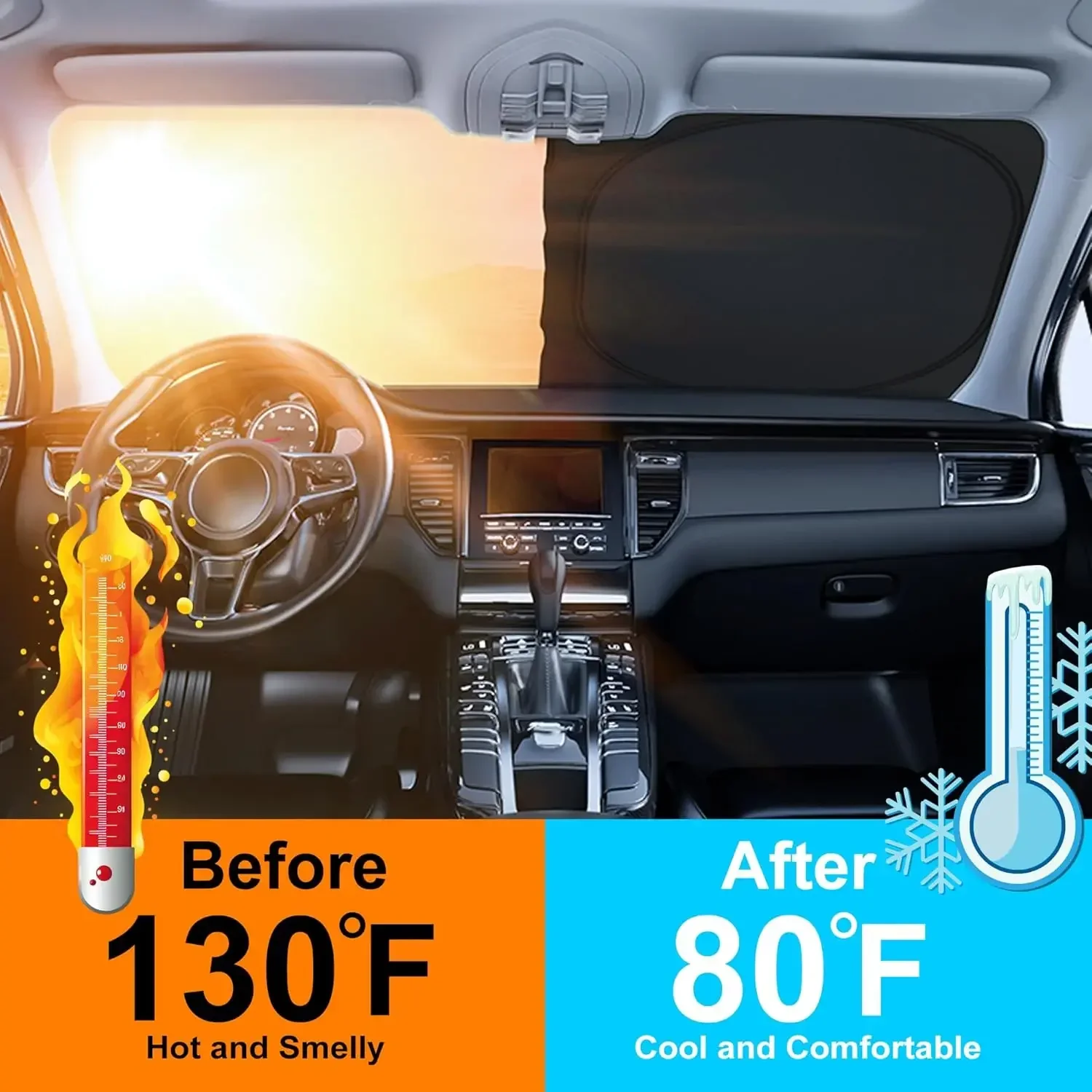 واقي شمس للسيارة للزجاج الأمام - مراجعة Car Accessories Interior وسعره