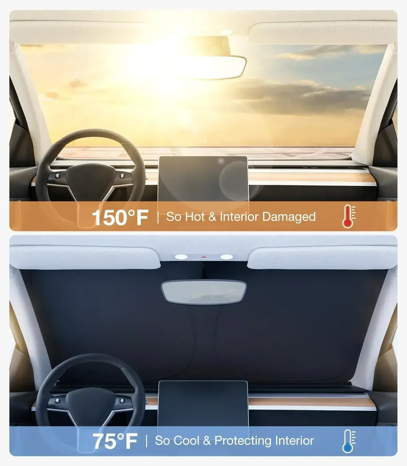 واقي شمس للسيارة للزجاج الأمام - مراجعة Car Accessories Interior وسعره